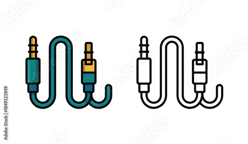 Audio Cable Icons Set