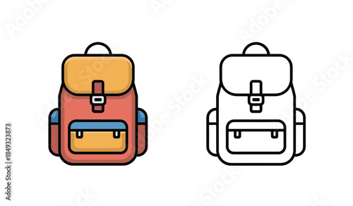 backpack school bag icons