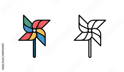 colorful pinwheels on white background