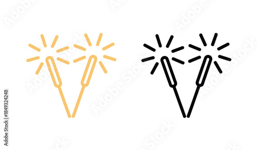 Paperclip sparklers in yellow and black