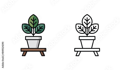 Potted Plant Icons Set