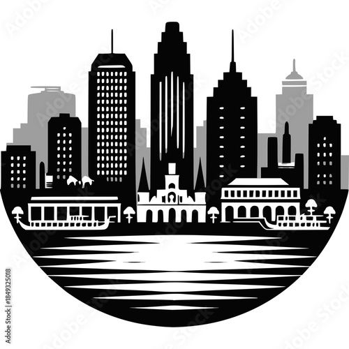 New Orleans Skyline Vector Icon