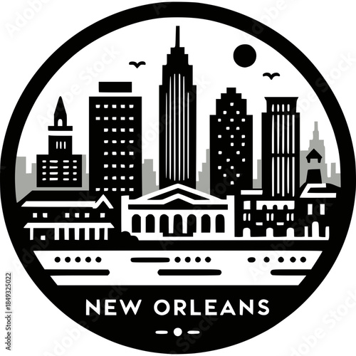 New Orleans Skyline Vector Icon