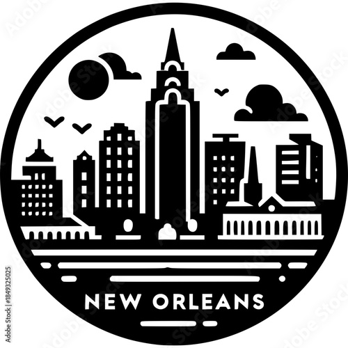 New Orleans Skyline Vector Icon