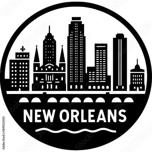 New Orleans Skyline Vector Icon