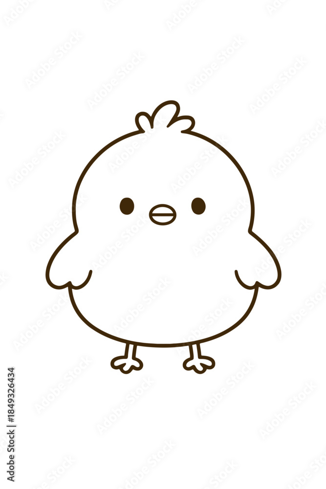 Fototapeta premium Cute cartoon chick character in fun vector illustration