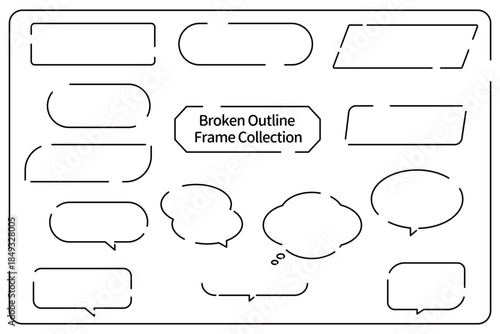 抜け感のある途切れライン装飾フレーム集