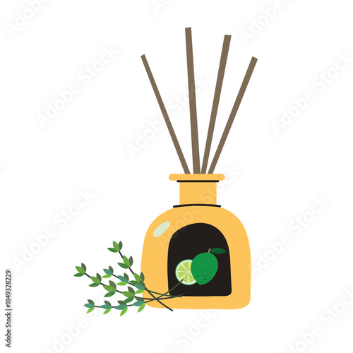 Aroma diffuser lime icon clipart isolated illustration