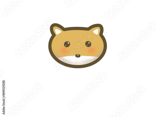Cute Weasel Icon Character, Kawaii Animal Illustration