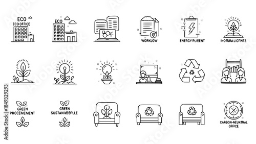 Eco business promotes sustainability showing environment or eco office provides green solutions demonstrating ecology