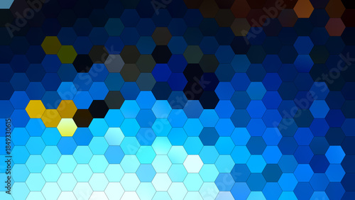 4K abstract hexagon mosaic background, featuring a geometric honeycomb pattern with pixelated texture — perfect for modern designs, digital wallpapers, tech visuals, branding, and creative projects.