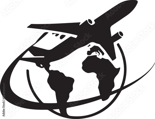 World travel icon. Airplane globe travel icon. Vector illustration design
