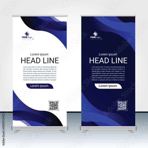 Roll up stand banner template design