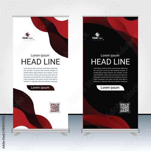 Roll up stand banner template design