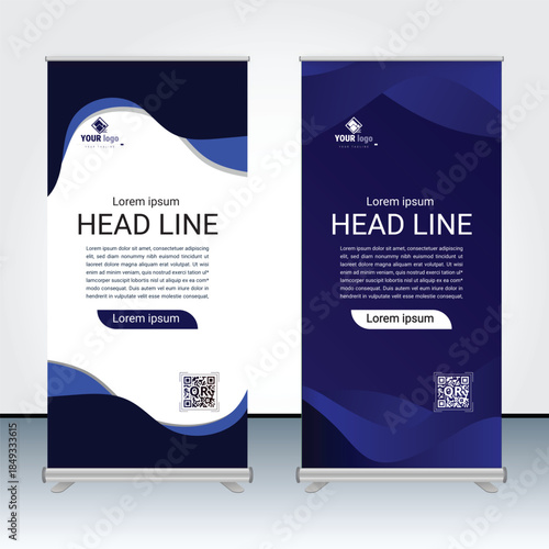 Roll up stand banner template design
