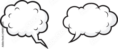 Comic book, Speech bubble icon for comics vector, editable stroke on a clean white background