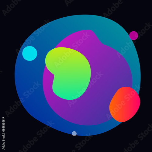 Modern Abstract Neon Organic Shapes Vector Background
