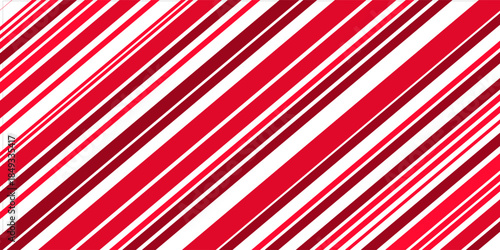 Christmas candle, lollipop pattern. Striped diagonal background with slanted lines. Stripy backdrop for print on wrapping. Vector illustration