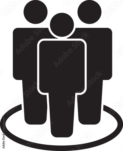People icon in a group with circle