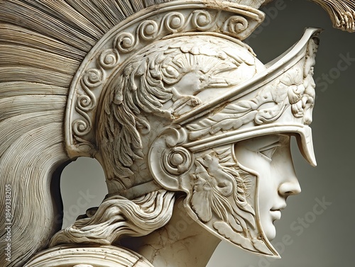 Classical warrior bust illuminated by warm light revealing the scars of time