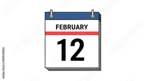 Calendar page displaying February 12 for Abraham Lincoln's Birthday  