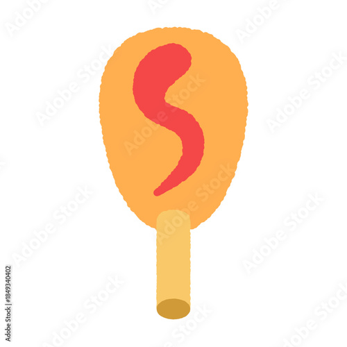 ケチャップがついたアメリカンドッグのイラスト