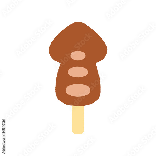 お祭りの食べ物単品アイコン　イカ串