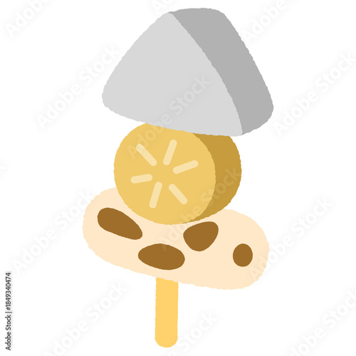 手書き風の単品アイコンイラスト　食べ物　おでん