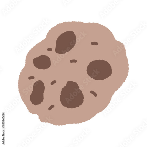 手書き風の単品アイコンイラスト　食べ物　クッキー