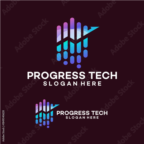 Modern Progress Technology logo template