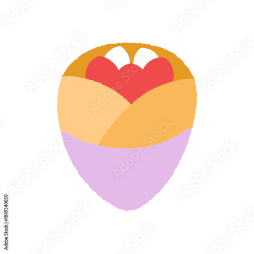 手書き風の単品アイコンイラスト　食べ物　クレープ