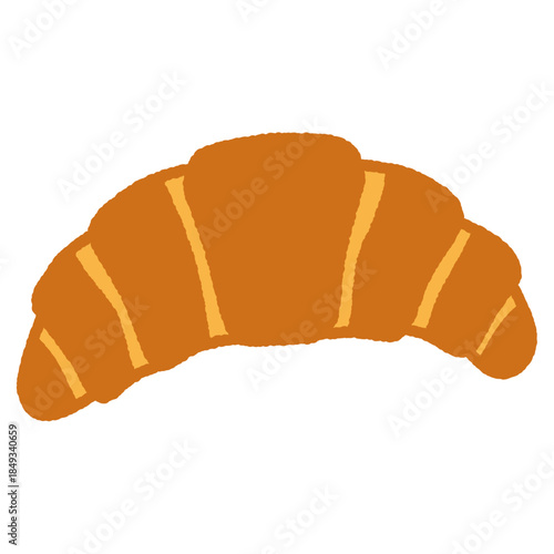 手書き風の単品アイコンイラスト　食べ物　クロワッサン