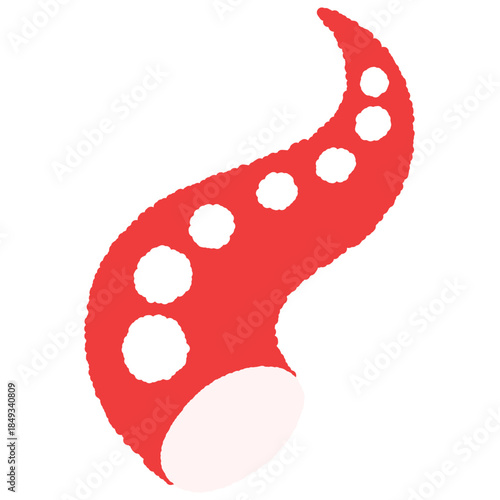 手書き風の単品アイコンイラスト　食べ物　タコ