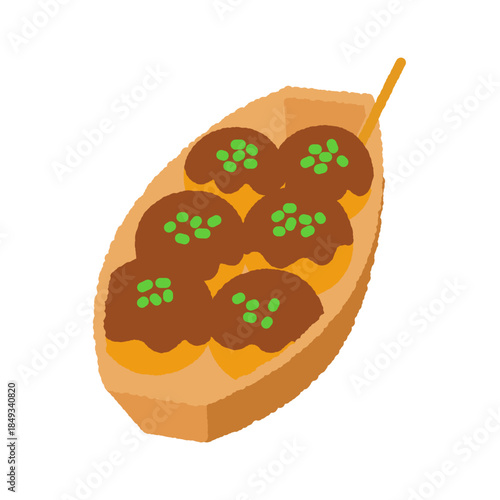 手書き風のアイコン　一舟のたこ焼き