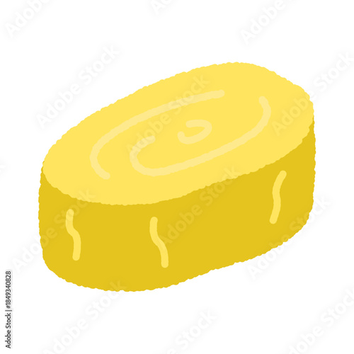 手書き風のシンプルアイコンイラスト　だし巻き卵