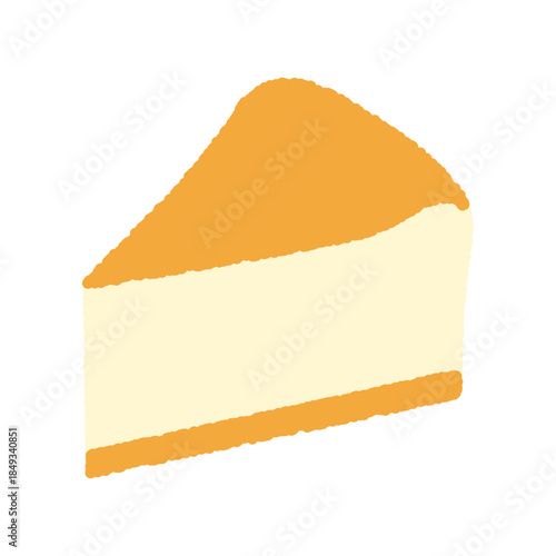 手書き風の単品アイコンイラスト　食べ物　チーズケーキ