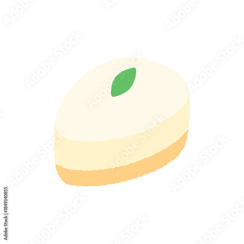 丸みを帯びたチーズケーキイラスト