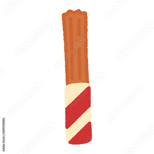 手書き風の単品アイコンイラスト　食べ物　チュロス