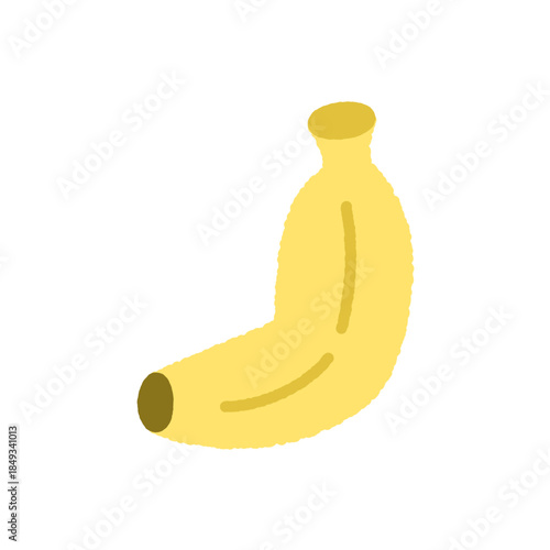 熟した一本のバナナのアイコンイラスト