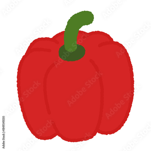 手書き風の単品アイコンイラスト　野菜　パプリカ
