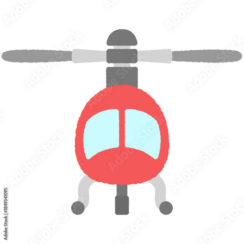 手書き風のシンプルアイコンイラスト　ヘリコプター