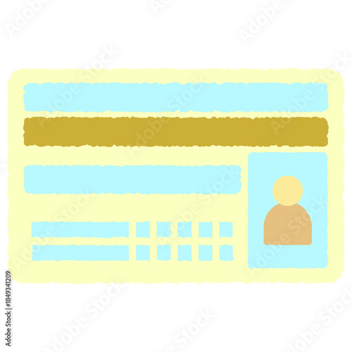 手書き風の単品アイコンイラスト　運転免許証