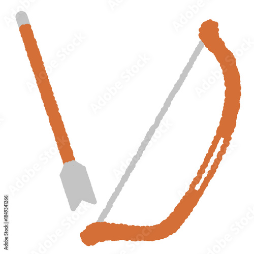 手書き風の単品アイコンイラスト　弓矢