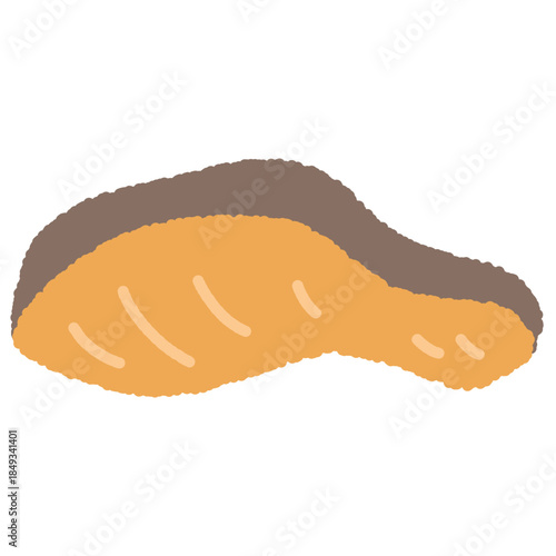 手書き風の単品アイコンイラスト　料理　焼きシャケ