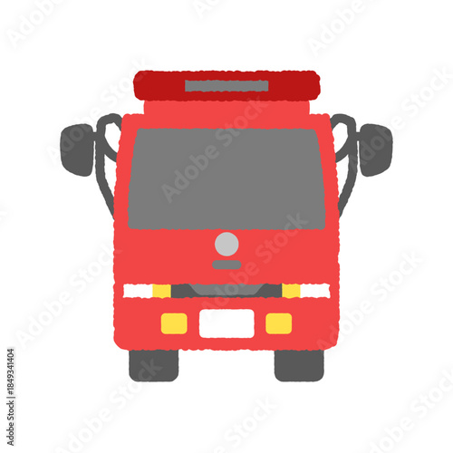 手書き風のアイコン　正面の消防車