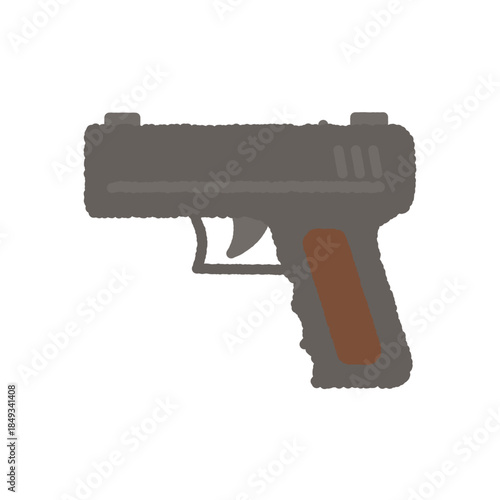 手書き風のシンプルアイコンイラスト　銃