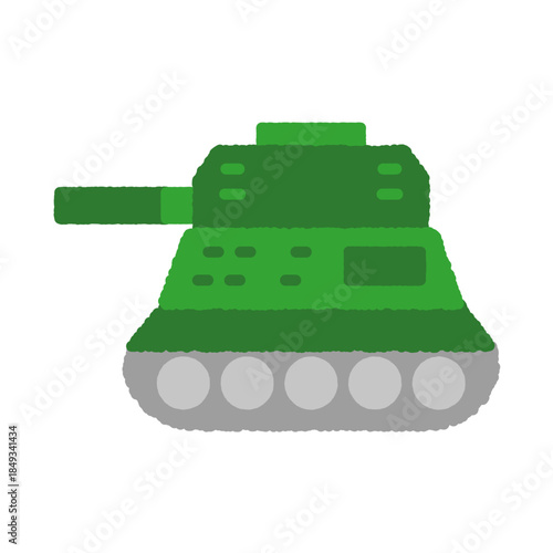 手書き風の単品アイコンイラスト　戦車