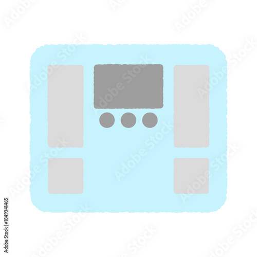 手書き風の単品アイコンイラスト　体重計