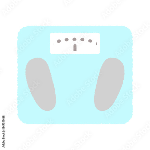 手書き風の単品アイコンイラスト　体重計