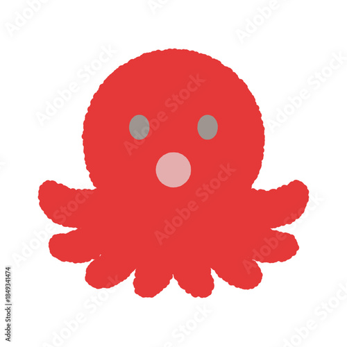 手書き風の単品アイコンイラスト　動物　蛸